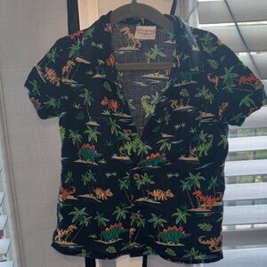 Jumping Beans Tropical Dinosaur Button-Up Shirt